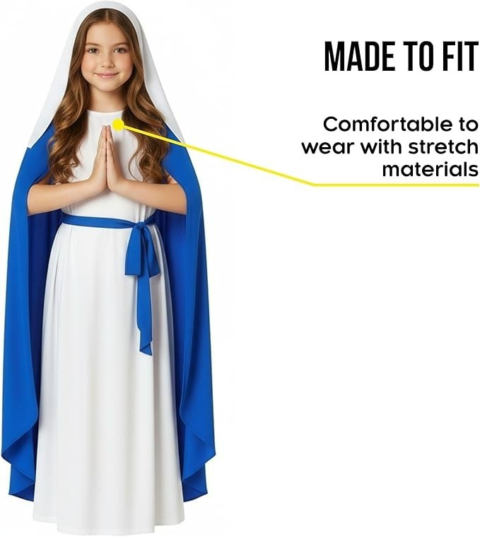 Costume da Vergine Maria con cuffia per donna per 36,50 Costume da Vergine Maria con cuffia per donna per 36,50