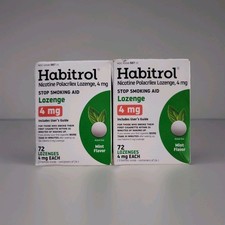 Lot of 2 Habitrol Nicotine Lozenges 4mg Mint Flavor, 72 Count Each Exp 02/27