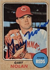 1968 TOPPS Gary Nolan Auto Card #196 Rookie Cincinnati Reds Vintage Signed MLB. rookie card picture