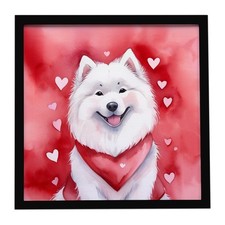 Les trésors de Caroline Samoyed ma Valentine estampe métal encadrée DAC5432MFP88