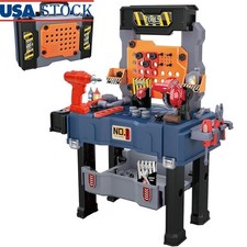 Kids Tool Bench Set with Electric Drill and Realistic Tool Pretend Play Toys