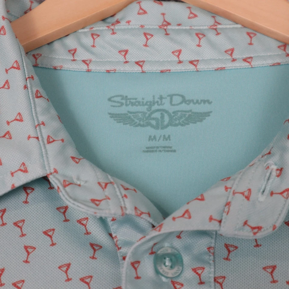 Polo de golf Pelican Hill recto Martini estampado AOP rendimiento para hombre mediano Foto 4 de 4