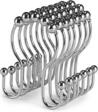 Shower Curtain Hooks, 12 Pcs Shower Curtain Rings, Stainless Steel Shower Curtai