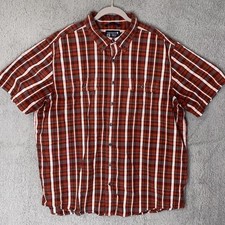 Carhartt Hardworking Sz 2XLT Loose Fit Button Shirt Plaid Red/White