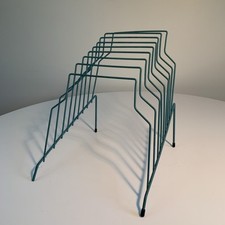 Vintage Tiered Rack Record Albums Literature Magazines Holder Mid Century Metal