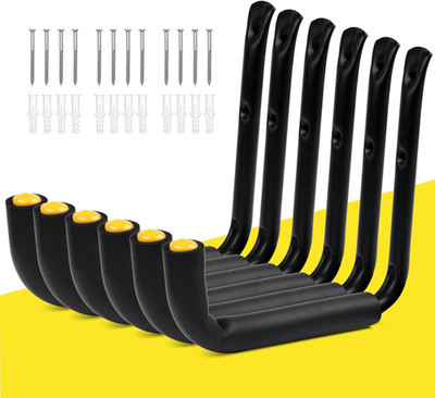 Heavy Duty Garage Storage Hooks -75 LB Capacity, 6Packs, 9.8'' Wall Mounted Rack