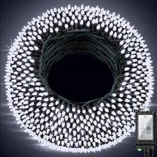 1500 LED 470FT Christmas String Lights, 12 Modes and Timer Memory Dimmable, Plug