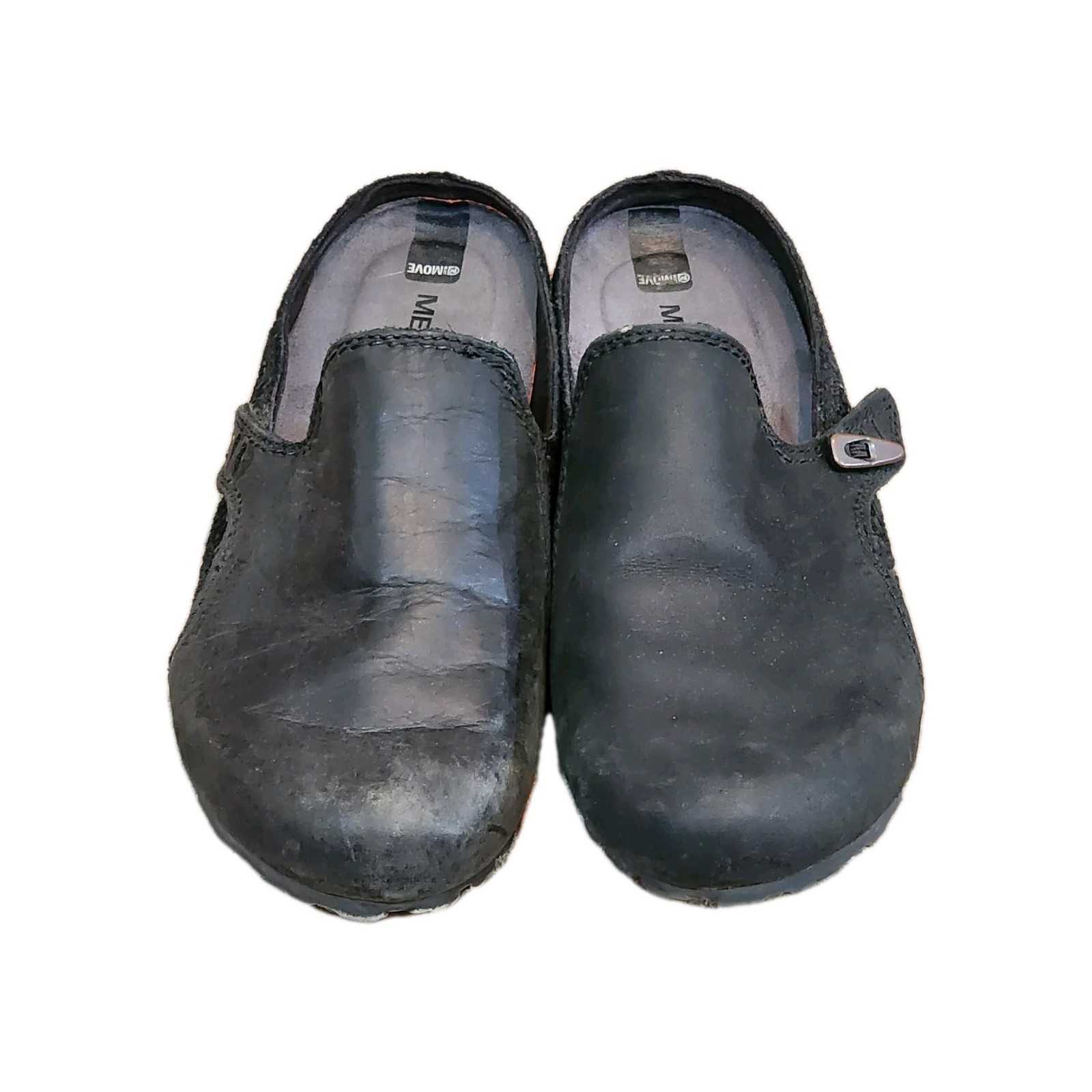 Merrell Move Scarpe Donna 7 Nero Mule Slides Nero Pelle Slip on Selezione Grip