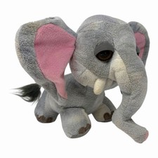 Peluche Jungle Snubbies Elephant 10.5" grande rosa flojo orejas y ojos tronco