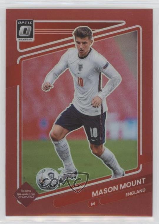 2021-22 Panini Donruss Road to Qatar Optic Red Prizm 90/149 Mason Mount #50 0xm9