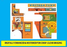 Vintage Fisher Price Little People 934 WESTERN TOWN LITHOS Sticker Decal Repair
