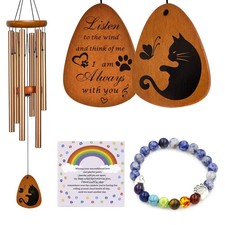 Cat Memorial Gifts - Cat Memorial Wind Chimes, Loss of Cat Sympathy Gift,Pet ...