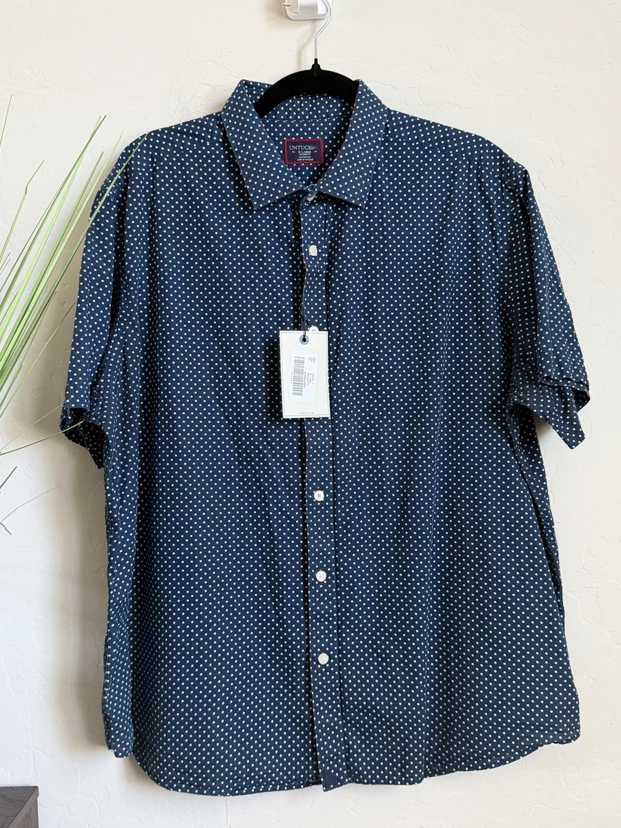 Polka Dot Short Sleeve Casual Button-Down Shirts for Men for sale