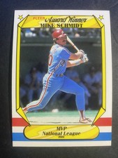 1987 Fleer Baseball Award Winners Mike Schmidt Philadelphia Phillies Card #36