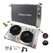 ALLOYWORKS CU716 Radiator  2X12'' Fan Shroud  Relay Kit for 1973-1991 Chevy...
