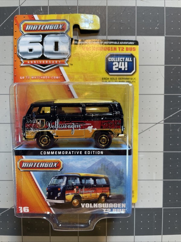 2013 Matchbox 60th Anniversary 1962 Volkswagen T2 Bus Camper Y5339-0910 16/24