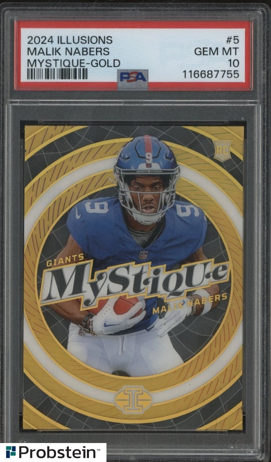 Malik Nabers Panini Illusions Mystique #5 Gold