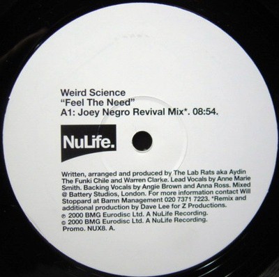 Weird Science - Feel The Need (12'', Promo)