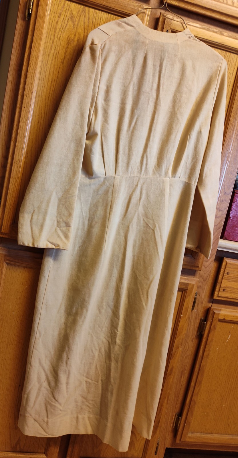 Vintage 1940s Gabardine Princess Coat Ivory Light… - image 2
