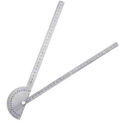 Angle Protractor Angle Finder Ruler Two Arm Stainless Steel (30 cm/ 11.8 Inch)