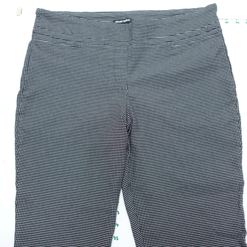 Pantalones Hilary Radley Mujer 16 Negro Blanco Cuadros Control Abdomen Clásico Pull On Foto 3 de 4