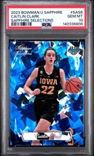2023-24 Bowman Chrome University Sapphire Caitlin Clark #SAS-6 Selections PSA 10