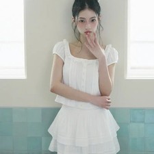 Labelle Blanc Petal Lace Setup M Size White Female Dress