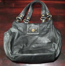 Marc by Marc Jacobs Totally Turnlock Quinn Black Pebbled Leather Shoulder Bag