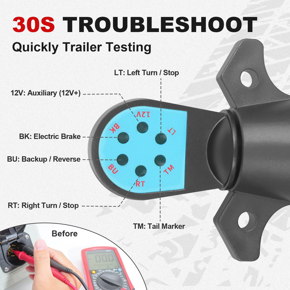 Test Pictrue For Trailers 7-pin Tester Trailer Socket Brake Light Test Reverse Light ...