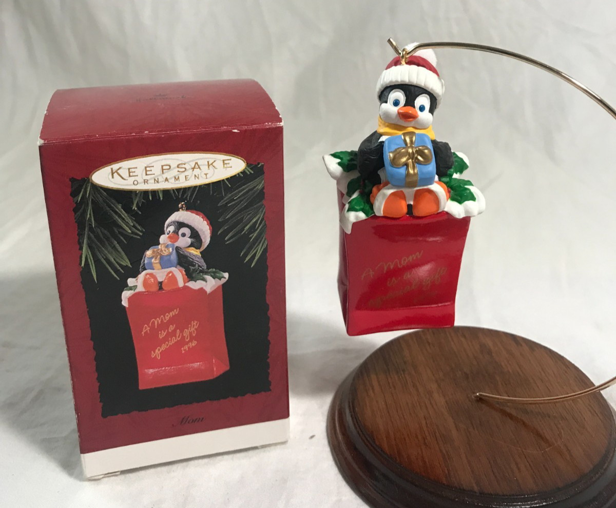 Hallmark Keepsake Ornament 1996 Penguin Gift Bag  Mom Is A Special Gift