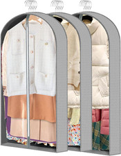 3 Pcs Garment Bags, 40"  50" PEVA Moth-Proof Breathable Dust Cover, Hanging Clo