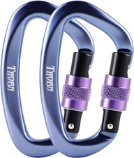 Climbing Locking Carabiner Clip Rappelling - 25KN Heavy Duty Large Screwgate ...