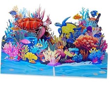 Cartes d'anniversaire pop up tortues, couple de tortues anniversaire de mariage 6 x 8 pouces