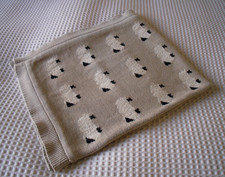 TIGER TREE  100%  Cotton  Latte  Knitted  Baby  Blanket  with  Sheep  Pattern