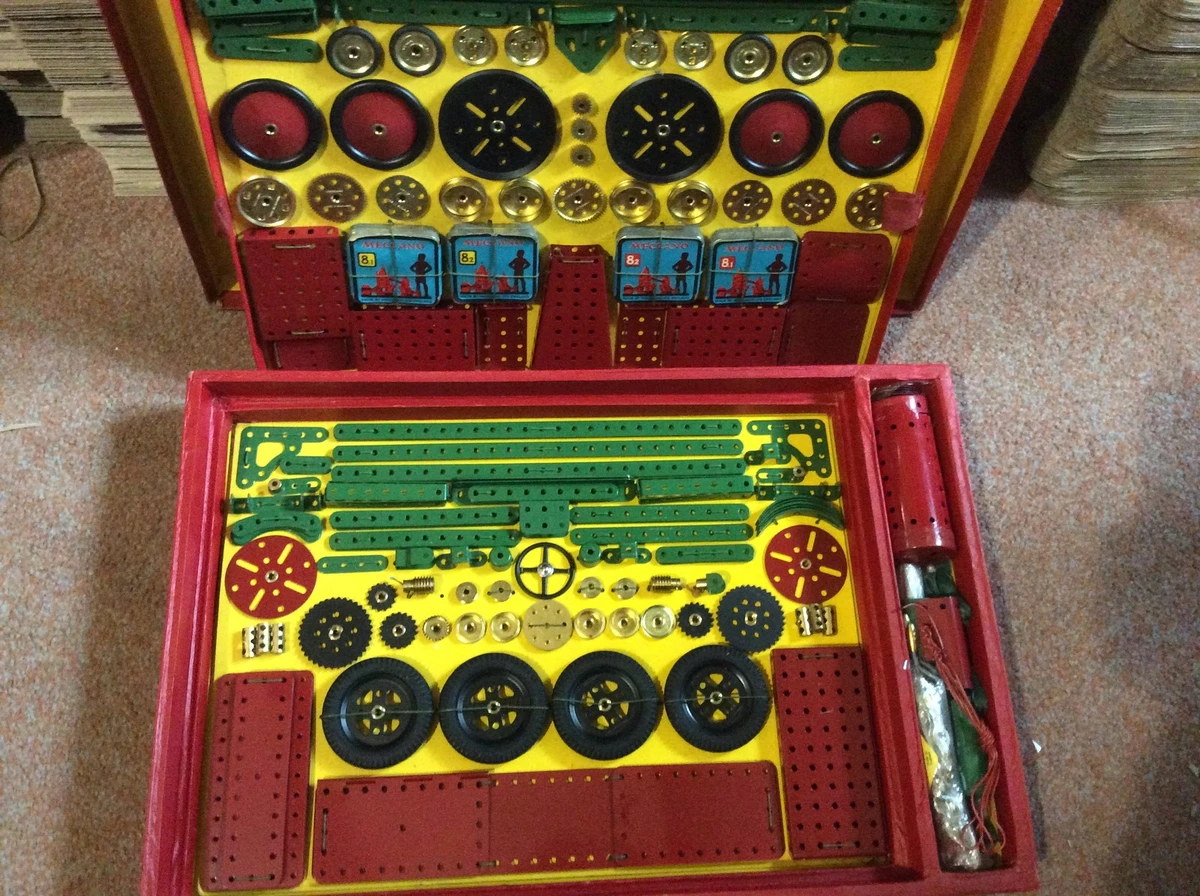 Meccano Construction Set 8 Made November 1950 Unused Stil Wired to Original  Box