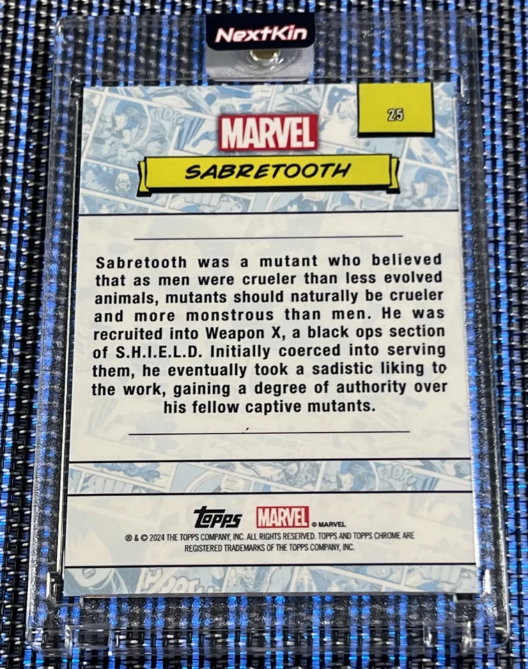2024 Topps Chrome Marvel Sapphire Edition Yellow LOW POP ONLY /75 Sabretooth #25 - Image 3 of 3