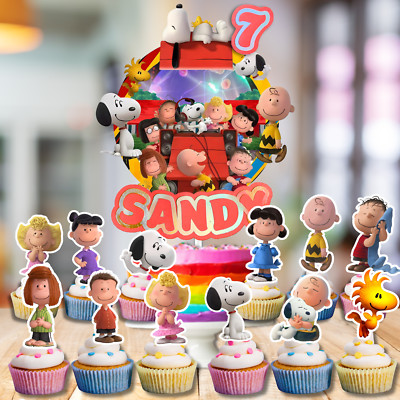FREE Custum Snoopy Cupcake Cake Toppers PARTY SUPPLIES BIRTHDAY DECORATION