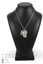 Dogo Argentino - silver plated necklace on silver cord, Art Dog USA
