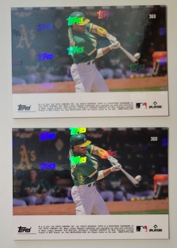 2021 Topps NOW Card #369 Ramon Laureano Oakland Athletics Purple Parallel #/25 - Picture 2 of 2