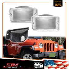 CLEAR FRONT CORNER TURN SIGNAL PARKING LIGHT LAMPS LENS FOR 97-06 JEEP WRANGLER