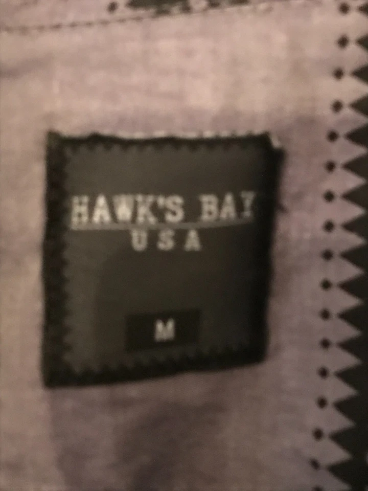 Camisa hawaiana de algodón tribal a rayas grises vintage M HAWK'S BAY para hombre NUNCA USADA Foto 2 de 4