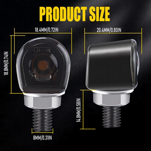 12V Mini LED Motorcycle Lights Flashing Turn Signals Rear Blinker Indicator Pair - Picture 3 of 13