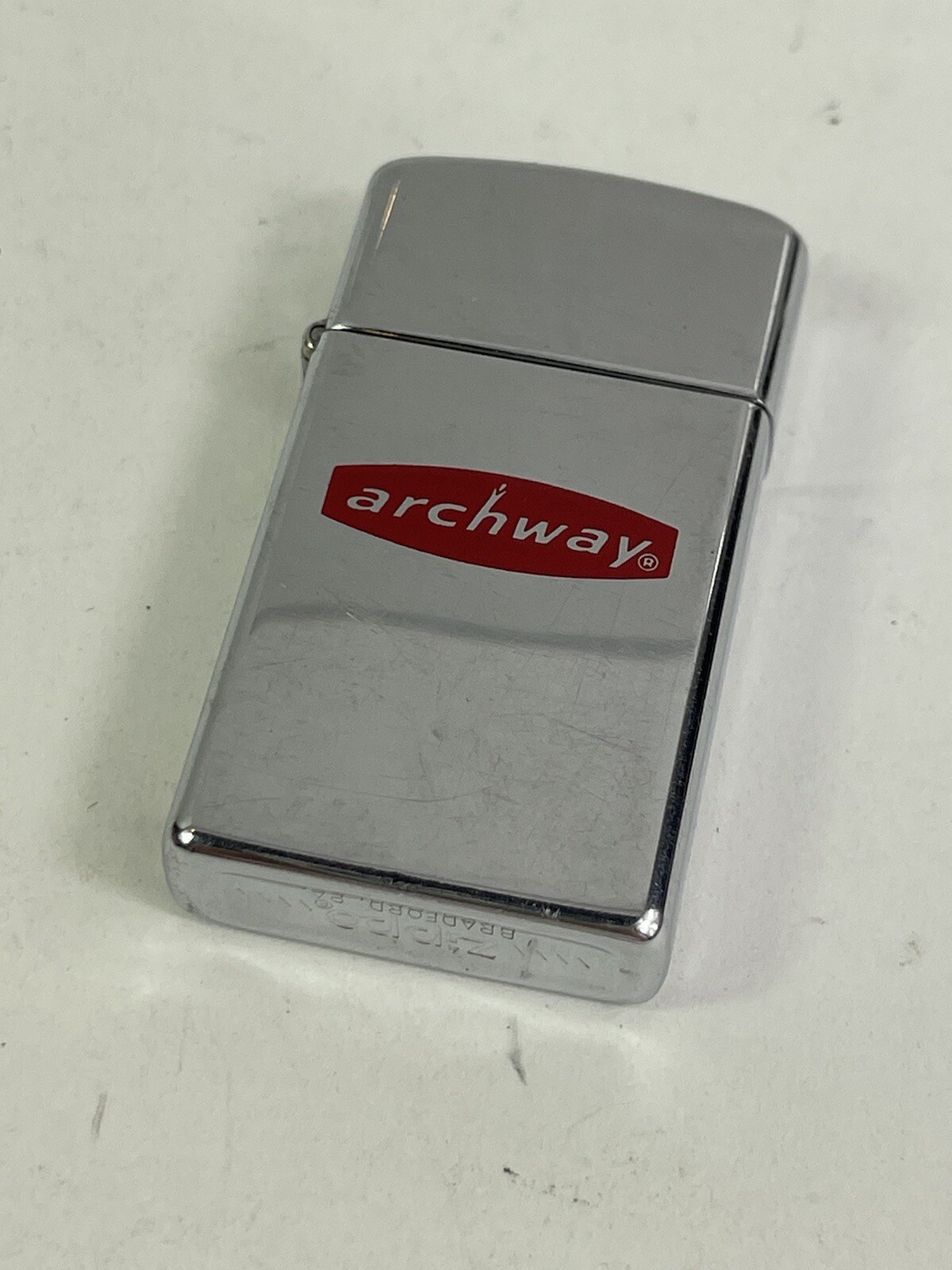 1982 Slim Chrome Archway Cookies Zippo Wind Proof Cigarette 