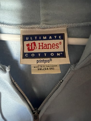 Hanes Hoodie Vietnam Vet's Wife Women's Size 3-XL Light Blue Full Zip 2 Pockets - Picture 6 of 7