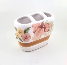 Croscill Home KAUAI Bathroom Ceramic Toothbrush holder NEW