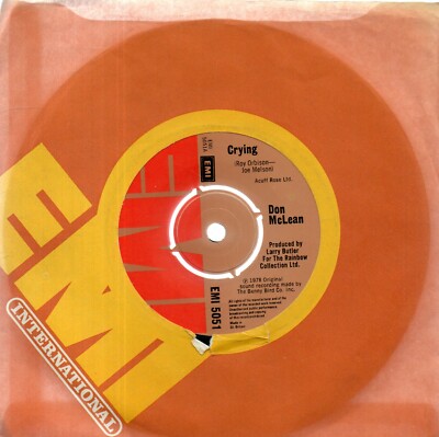 DON McLEAN - CRYING (1978 7'' single)