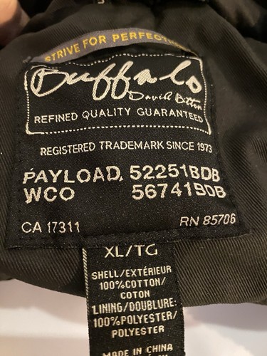Buffalo Men’s Black Military Style Jacket Men’s XL - Picture 7 of 7