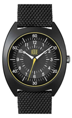 ROUE HDS Men's Watch, Black1980s German Design, 41.5mm Stainless Steel Sapphire 