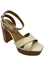 Sam Edelman Women's Nolita Platform Heel Sunset Ivory Leather