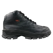 WORX Men's Size 8.5M Cobalt All-Black Full Leather Lace-Up Steel Toe Work Boots